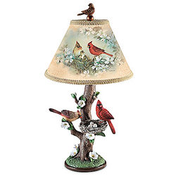 Garden Harmony Lamp with Lena Liu Cardinal Art