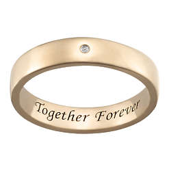 Gold Over Sterling Men's Engraved Diamond Accent Ring