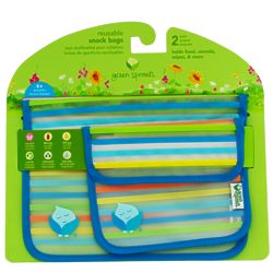 2 Reusable Baby Snack Bags in Aqua