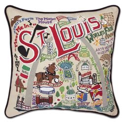 Hand Embroidered CatStudio St. Louis Pillow