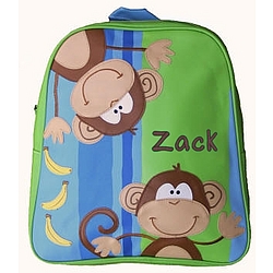 Personalized Monkey Vinyl Kids Backpack - FindGift.com