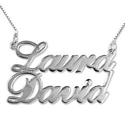 Personalized Two Name Sterling Silver Necklace
