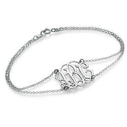 Monogrammed Bracelet with Double Chain