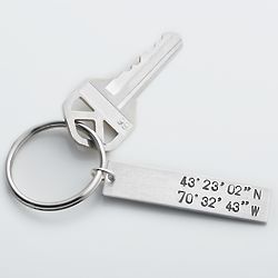 Personalized Custom Coordinates Aluminum Keychain