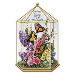 Delicate Treasures Illuminated Butterfly Garden Sculpture