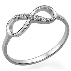 Silver Infinity Statement Ring with Cubic Zirconia