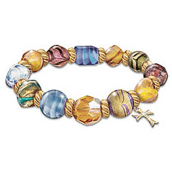 Colors of Faith Handcrafted Murano-Style Glass Bracelet