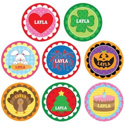 Baby Girl's Personalized Holiday Milestone Stickers