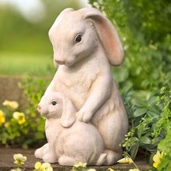 Cuddling Bunnies Garden Statue