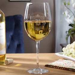 Winchester Personalized Large White Wine Glass