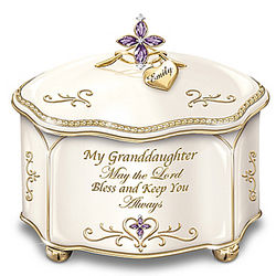 Granddaughter, May the Lord Bless You Personalized Music Box