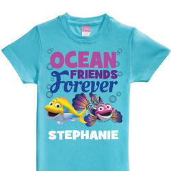 Splash and Bubbles Friends Forever Aqua Fitted Tee