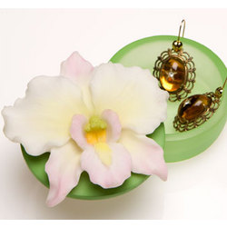 White Cattleya Orchid Keepsake Box