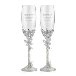 Butterfly Champagne Toasting Flutes