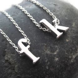 Lowercase Initial Pendant with Cable Chain