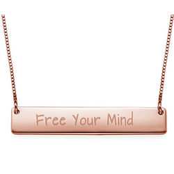 Free Your Mind 18K Rose Gold Plated Bar Necklace