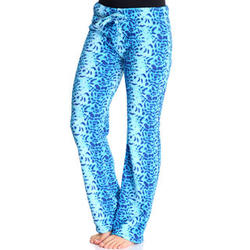 Blue Leopard Print Plush Pants