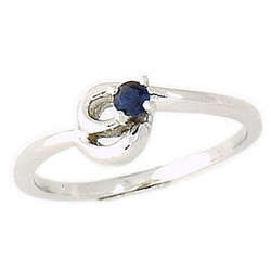 Sapphire and Diamond Twist Rings in 14K White Gold