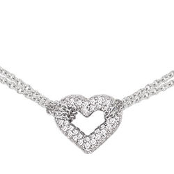 14k White Gold Captive Love Diamond Heart Pendant