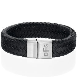 Men's Monogram Braided Leather Cord Bracelet