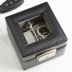 A Time For Love Personalized Leather 2-Slot Watch Box