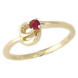 Ruby and Diamond Twist Rings in 14K Yellow Gold
