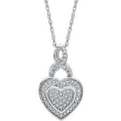 Diamond Heart Necklace in Sterling Silver