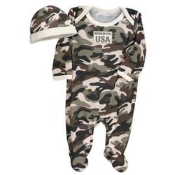 Baby's Made in the USA Camo Footie and Cap
