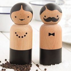 Mr. & Mrs. Wood Salt & Pepper Grinder Set