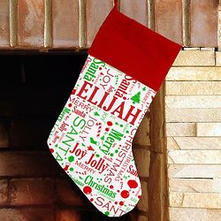 Personalzied Christmas Word-Art Stocking