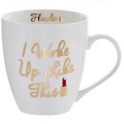 I Woke Up Like This - Flawless White and Gold Coffee Mug