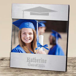 Engraved Class of Graduation Silver Picture Frame