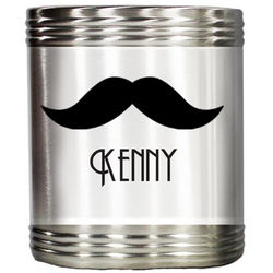 Personalized Classic Mustache Stainless Steel Beer Koozie