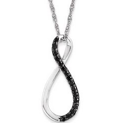 14k White Gold and Black Diamond Twist Necklace