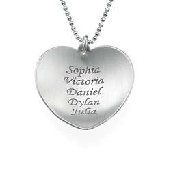 Curved Heart Family Necklace