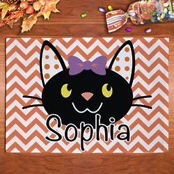Personalized Halloween Cat Placemat