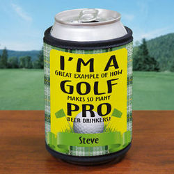 Personalized Pro Beer Drinkers Golf Can Wrap Koozie
