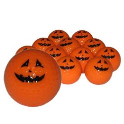 Neon Orange Pumpkin Novelty Golf Balls