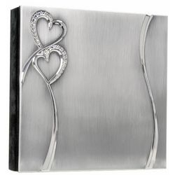 Brushed and Polished Hearts Wedding Guest Book