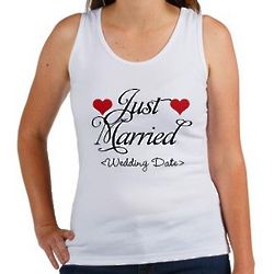 Bride's Just Marrried Personalized Wedding Date Tank Top