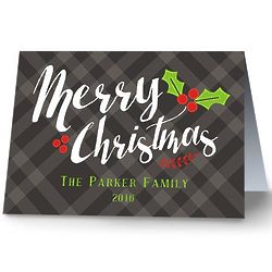 Classic Plaid Personalized Christmas Cards