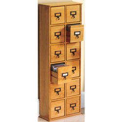 12 Drawer Library CD Storage Cabinet in Oak or Cherry