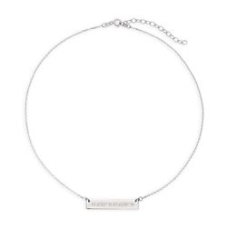 Personalized Coordinate Name Bar Silver Choker Necklace