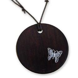 Pine Butterfly Leather Choker