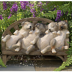 Adorable Naptime Puppies Statue