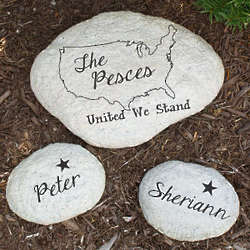 Engraved United Family Garden Stone
