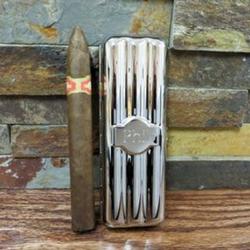 Engraved Silver-Plated Cigar Holder