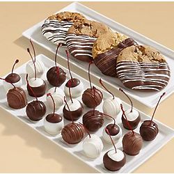 Chocolate Dipped Cookies and Hand-Dipped Cherries