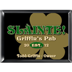 Personalized Gold Shamrock Pub Sign