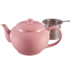 Large Teapot with Stainless Steel Infuser in Pink